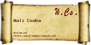 Walz Csaba névjegykártya